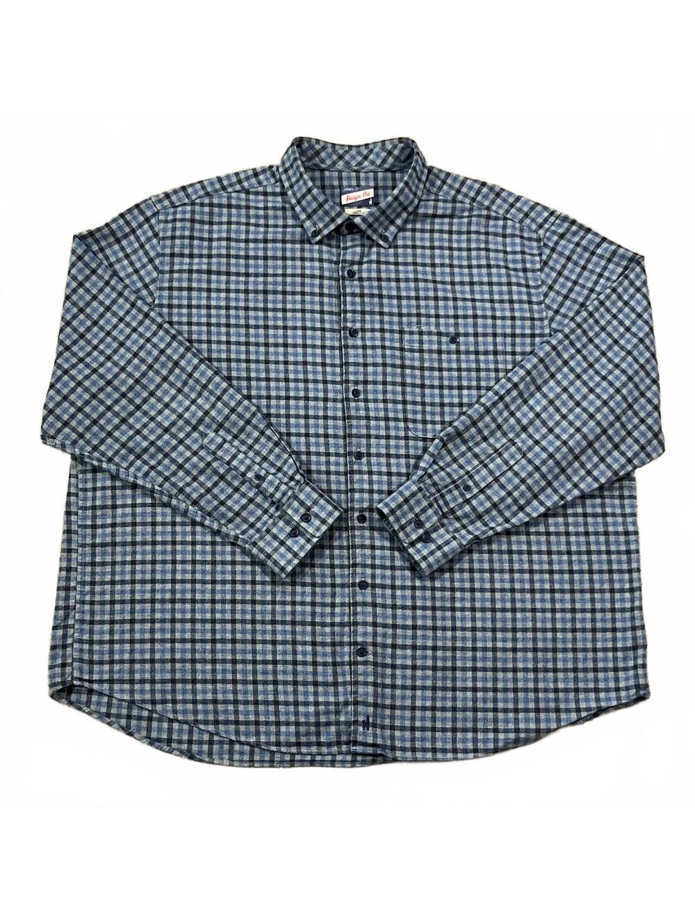 Johnnie-O Mens Blue Plaid Long Sleeve Flannel Shirt Size 2XB